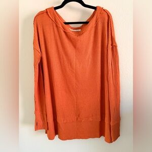 We The Free Orange Textured Tunic